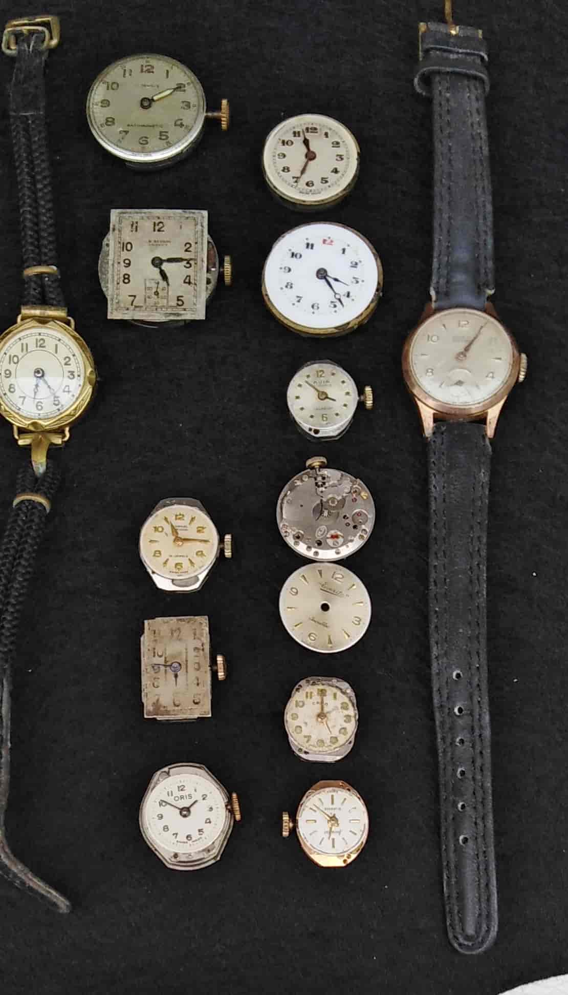 Vintage Mechanical Watch Job Lot x 13 Spares Repair Benson Delbana Avia Accurist